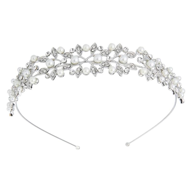 Silver Headband Jewelry Bridal Wedding headpiece Crystal Crowns and Tiaras