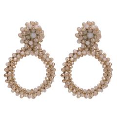 custom fashion women girls Gift Fashion Statement Bohemian Handmade hoop seed bead earring designs with bead