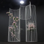 2019 many designs white gold tall flower stand  backdrop metal stage decoration wedding