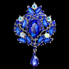 Hot-selling fashion crystal alloy women girls crown rhinestone brooches