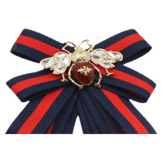 INS amazon korean latest fashion girls Fabric Canvas Corsage Collar Necktie swan ribbon bow tie brooches