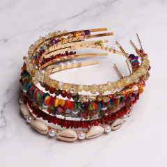 New wedding hoop designer headbands and durags beach shell hairband rhinestone headbands