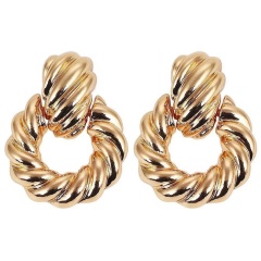 New style stainless indian 18K gold plated charm hoop stud earrings for women