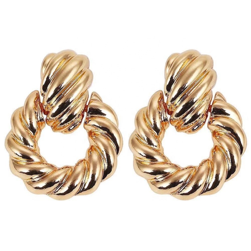 New style stainless indian 18K gold plated charm hoop stud earrings for women