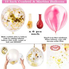 Rose Crown Banner Confetti Latex Balloon 1st birthday party decorations