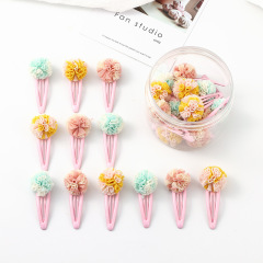 Pink baby girls 3d flower metal hair accessories hair clip barrettes for kids