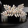 Handmade flower gold crystal hair accessories wedding bridal hair combs
