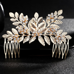 Handmade flower gold crystal hair accessories wedding bridal hair combs Handmade flower gold crystal hair accessories wedding bridal hair combs