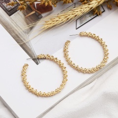 Ins fashion  jewellery indian prickly personalized large hoop gold earrings