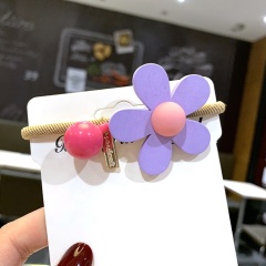 Manufactory bulk cute hair rope jelly ins plastic flower hair ties girls