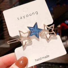 Top quality gold star metal hair claw clip making accessories acrylic for female