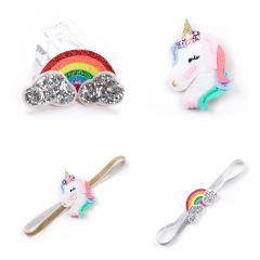 Unicorn birthday party supplies high quality more styles hair elastic band for baby