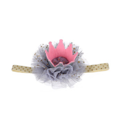 Kids hair accessories glitter bling lace flower crown sequin headband