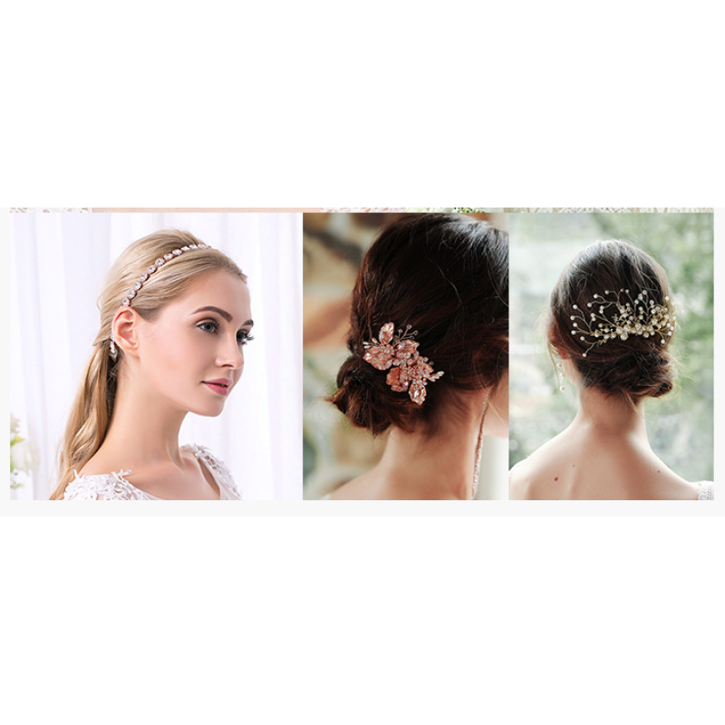 amazon ins fancy chinese custom wedding bridal accessories bridal with pearl comb pins