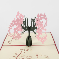 OEM amazon new laser cut cherry 3d valentine gift card butterfly pop up paper business cards