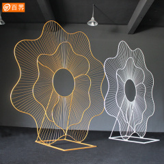 LED light iron metal wedding petals event decoration stage background centerpieces set