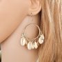 2019 Latest fashion jewelry for women gold silver string sea shell earrings