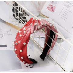Women Hair Accessories Velvet Pearl Knot Hair Band Headband For Girls