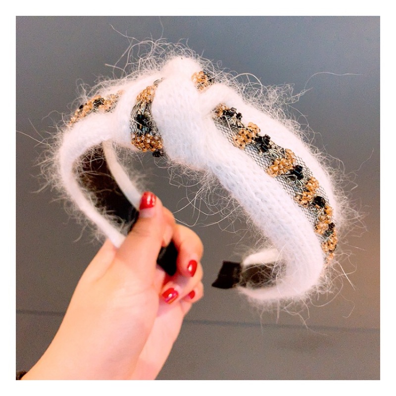 Women's Hair Accessories pompom headband Bunny Ears diamond plush hair bands Women's Hair Accessories pompom headband Bunny Ears diamond plush hair bands