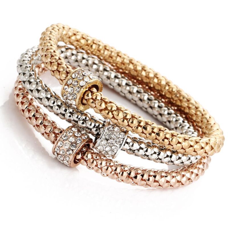 Ins Amazon Cheap Jewelry Gold plated Chain Layer Rhinestone Bangle popcorn bracelet for Women Ins Amazon Cheap Jewelry Gold plated Chain Layer Rhinestone Bangle popcorn bracelet for Women