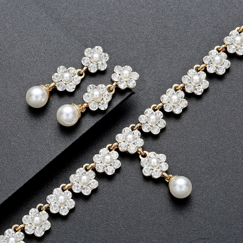 Fashion Rhinestone crystal Party wedding bridal Necklace and Earring Sets