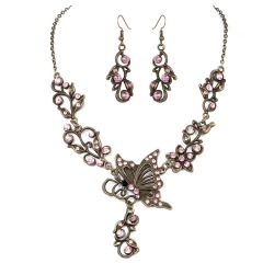 European and American bride exaggerated colorful alloy rhinestones jewelry sets for women