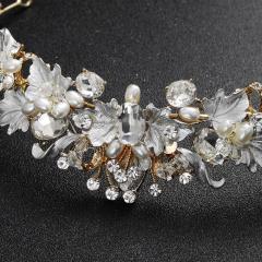 Handmade zircon crystal pearl beauty  flower  pageant  tiara crowns