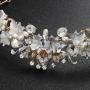 Handmade zircon crystal pearl beauty  flower  pageant  tiara crowns