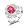 New Design Retro Red Ring Simple Pave Setting Cubic Zirconia Flower Ring New Design Retro Red Ring Simple Pave Setting Cubic Zirconia Flower Ring