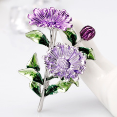 Korean fashion custom jewelry women girls small daisy flower metal brooches