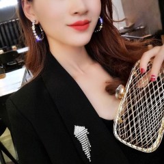 Fashion jewelry simple flash diamond crystal hoop earrings for women