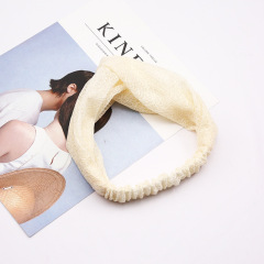 Vintage girl Hair Accessories headband Bowknot fabric solid color hair bands