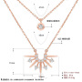 wish korean vermeil charm layer sunrise zircon necklace 18k gold plated choker 925 silver