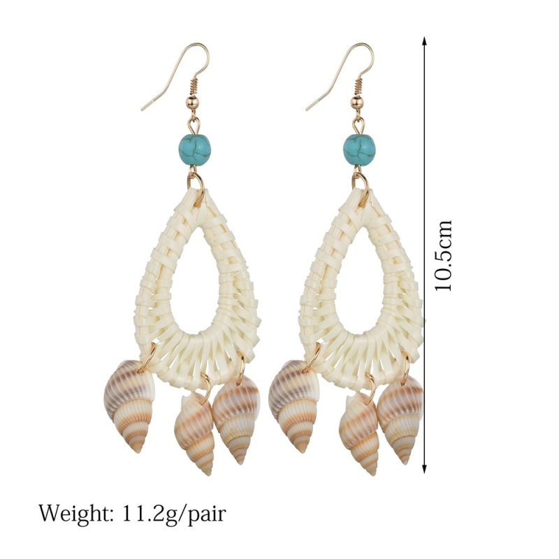 Customized personalized fashion design sea shell and bamboo earrings hoops for women Customized personalized fashion design sea shell and bamboo earrings hoops for women