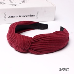 Solid colors Custom vintage strip cloth women headband Cross Knot Hair hoop