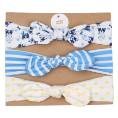Handmade Polyester cotton elastic Hair Bows Baby Girls headbands
