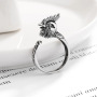 Antique Silver Women Men Jewelry Cute Pig 3D Zodiac Animal Adjustable  Ring
