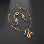 Bohemian personality handmade double layer gold beaded metal shell anklets Bohemian personality handmade double layer gold beaded metal shell anklets