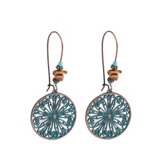 European and American Amazon explosion models bohemian turquoise earrings alloy ethnic retro hoop earrings