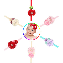 2020 Spring big flower hairbands with pearl baby girls headbands hair accessories