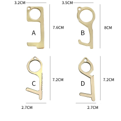 In stock customized hot sale free touch antimicrobial EDC touchless door opener keychain