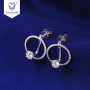 New design jewelry luxury disc moissanite diamond circle stud earrings New design jewelry luxury disc moissanite diamond circle stud earrings