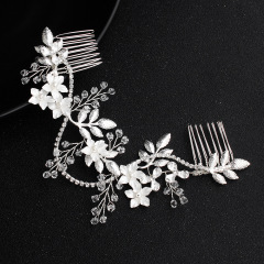 Handmade Rhinestone rose leaf bridal Hair Accessories wedding hair comb Handmade Rhinestone rose leaf bridal Hair Accessories wedding hair comb