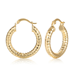 European and american wholesale 18K gold plated circle copper hoop earrings