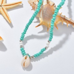 Stylish jewelry for women big shell decorate for african beaded necklace