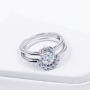 Custom 925 sterling silver platinum engagement moissanite diamond ring