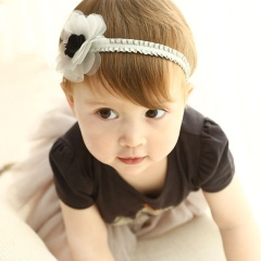 Top sales fabric rose flower rhinestones bows hair bow headband for baby  girls