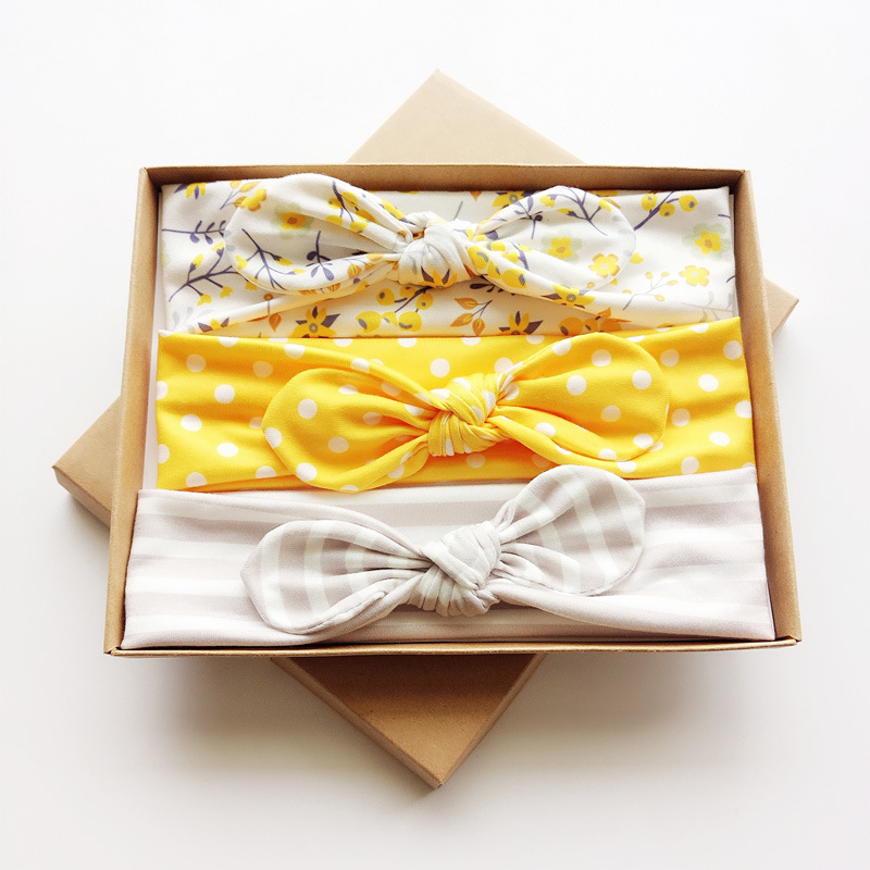 Boutique elastic materia flower girl hair bows headbands hair bands