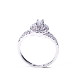 Latest design engagement ring diamond ring jewelry oval moissanite ring