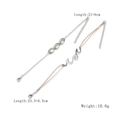 Charming sterling silver jewelry wave and shell anklets foot jewelry chain set for women